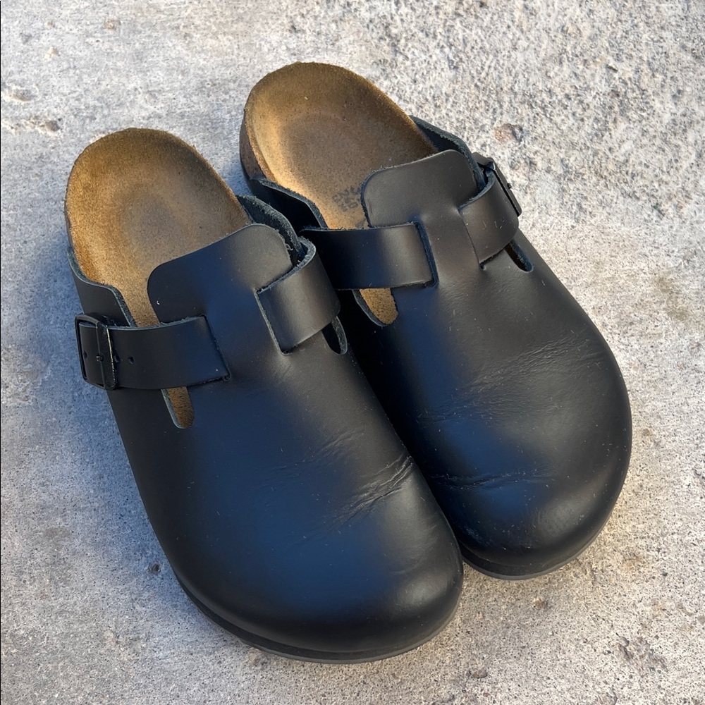 Birkenstock Boston Super Grip - Black Leather